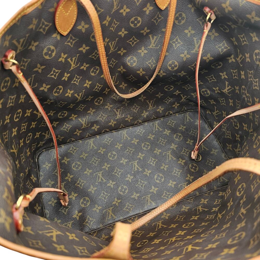 Louis Vuitton Neverfull MM Monogram Canvas Tote Bag Brown - Preowned - Picture 14 of 15